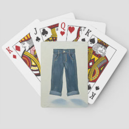 Baraja De Cartas Iconos de Índigo Pintados Arte de Mezclilla Denimh