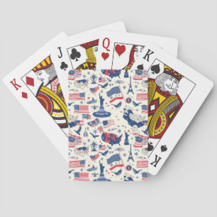 Baraja De Cartas Íconos patrióticos - Estatua de la Libertad, Bande