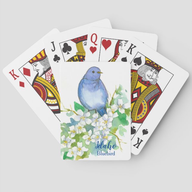 Baraja De Cartas Idaho Souvenir State Bird Mountain Bluebird (Reverso)