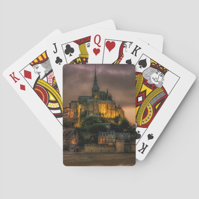 Baraja De Cartas Iglesia Normandía de la isla del St Miguel de Mont (Reverso)