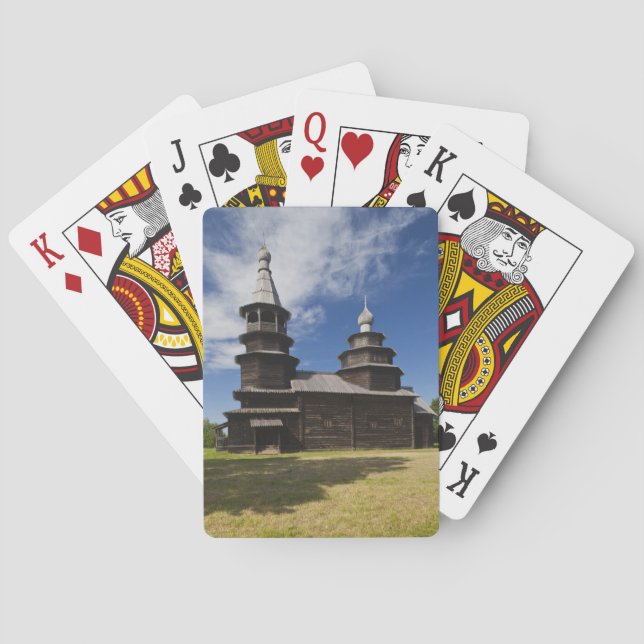 Baraja De Cartas iglesia ortodoxa rusa de madera tradicional (Reverso)