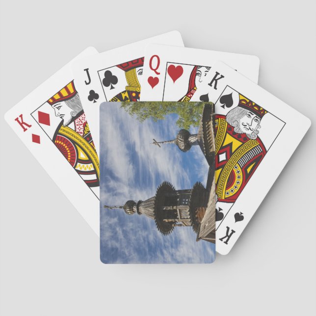 Baraja De Cartas Iglesia ortodoxa rusa de madera tradicional (Reverso)