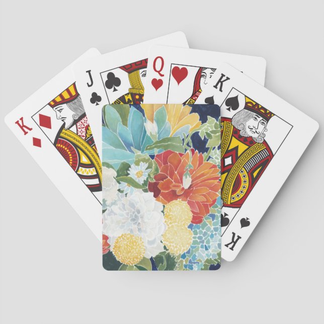 Baraja De Cartas III floral de medianoche (Reverso)