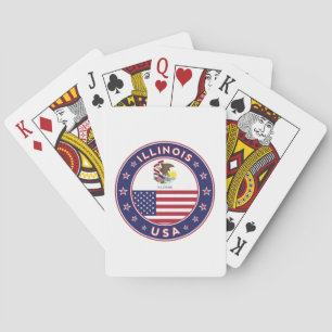 Baraja De Cartas Illinois, camiseta de Illinois, pegatina de Illino