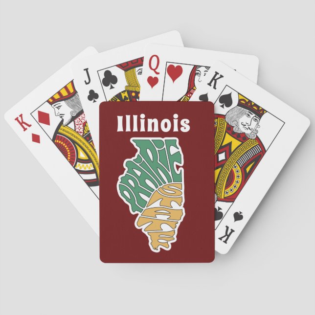 Baraja De Cartas Illinois Nickname Word Art (Reverso)