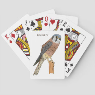 Baraja De Cartas Ilustracion americano de aves de Kestrel