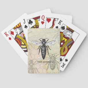 Baraja De Cartas Ilustración antigua de insecto bug abeja reina
