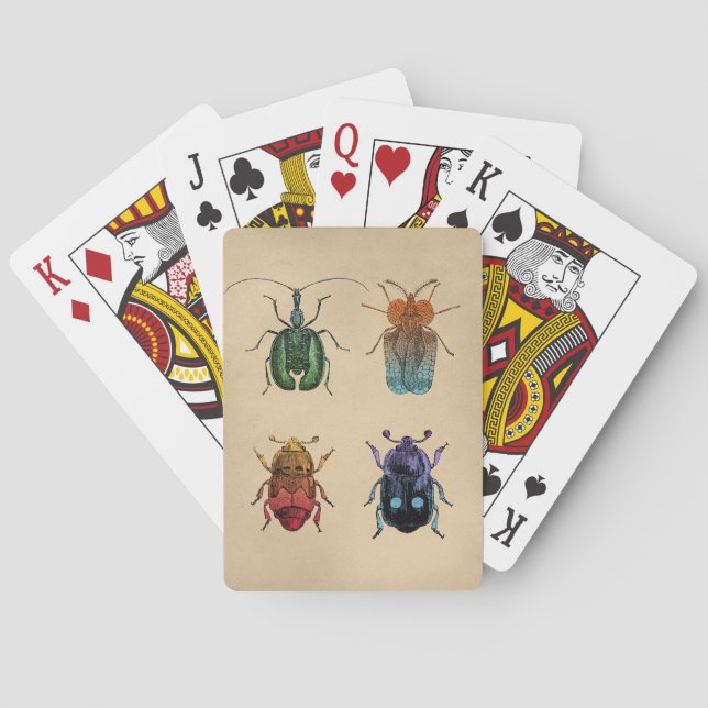 Baraja De Cartas Ilustracion Beetles Vintage (Reverso)