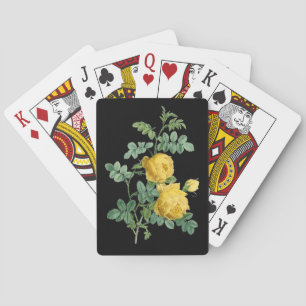 Baraja De Cartas Ilustracion botánico amarillo rosa vintage