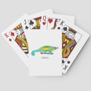 Baraja De Cartas Ilustracion chameleon personalizado de Jackson