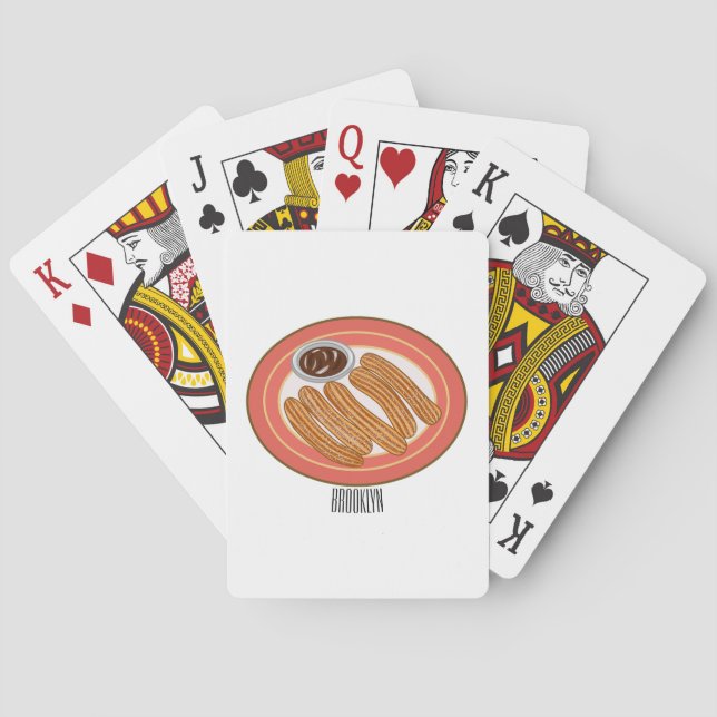 Baraja De Cartas Ilustracion Churro personalizado (Reverso)