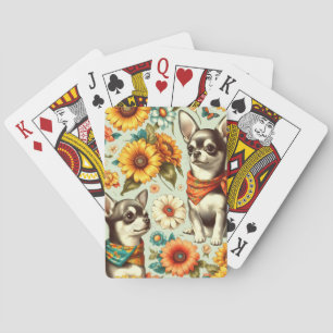 Baraja De Cartas Ilustracion Cute Retro Chihuahua