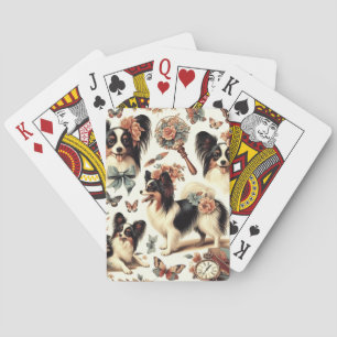 Baraja De Cartas Ilustracion Cute Vintage Papillon Dog