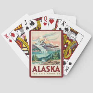 Baraja De Cartas Ilustración de águila calva de las luces del norte