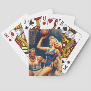 Baraja De Cartas Ilustracion de baloncesto Retro