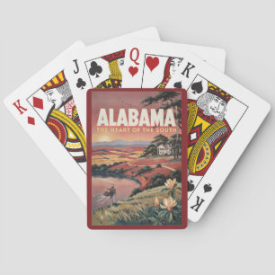 Baraja De Cartas Ilustración de barco en el río Alabama Arte de via