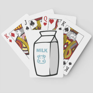 Baraja De Cartas Ilustración de Caja de Leche de Vaca de Dibujos An