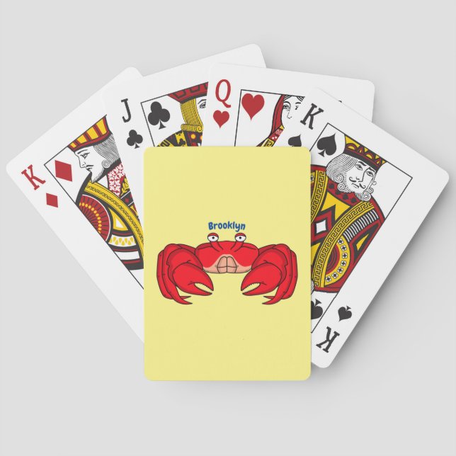 Baraja De Cartas Ilustracion de cangrejo rojo (Reverso)