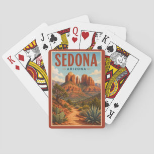Baraja De Cartas Ilustración de Cathedral Rock Sedona Arizona Viaje