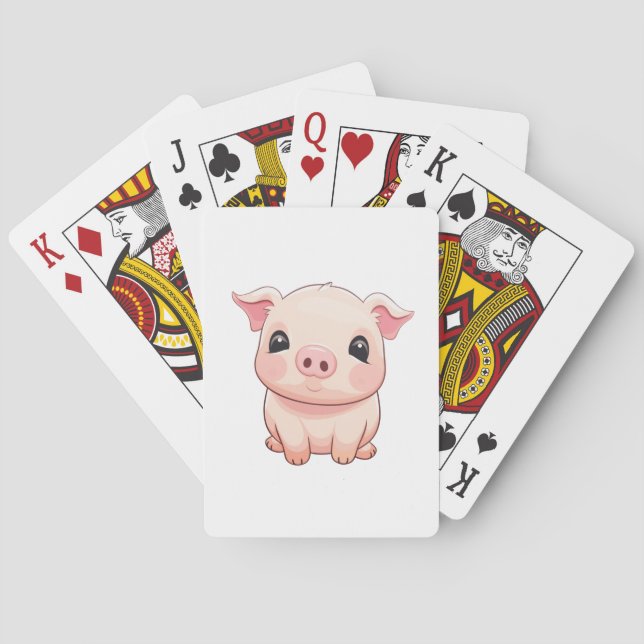 Baraja De Cartas ilustracion de cerdo personalizado (Reverso)