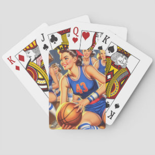 Baraja De Cartas Ilustracion de Chicas de baloncesto de época