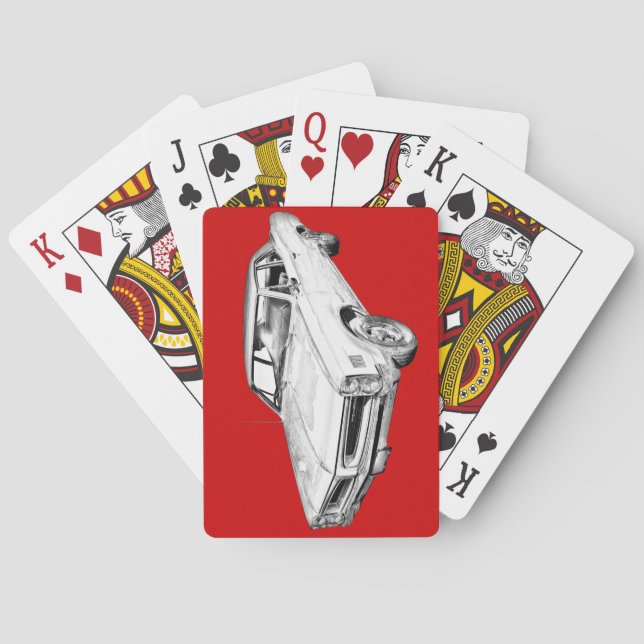 Baraja De Cartas ilustracion de coches Pontiac Lemans 1966 (Reverso)