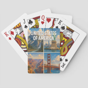 Baraja De Cartas Ilustración de collage de Estados Unidos Arte de v