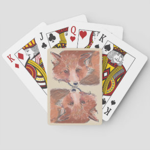 Baraja De Cartas Ilustracion de color rojo Fox