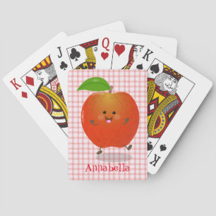 Baraja De Cartas Ilustración de dibujos animados de manzana bailand