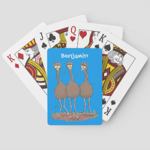 Baraja De Cartas Ilustración de dibujos animados divertida de trío 