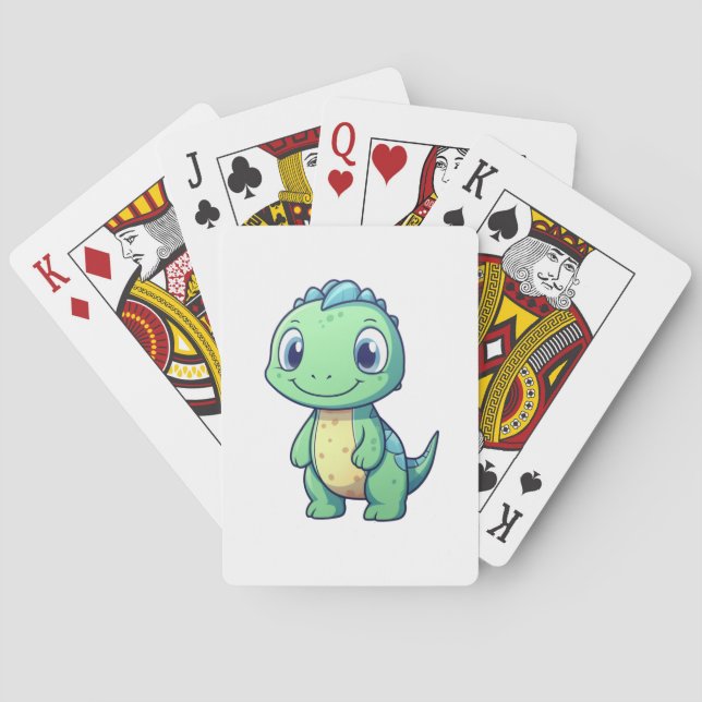 Baraja De Cartas ilustracion de dinosaurios personalizados (Reverso)