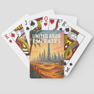 Baraja De Cartas Ilustración de Emiratos Árabes Unidos Arte de Viaj