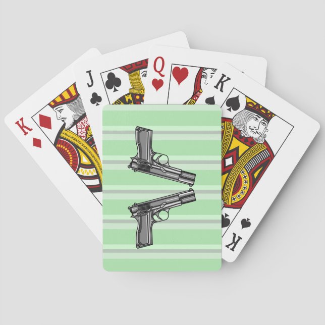 Baraja De Cartas ilustracion de estilo personalizado de dos pistola (Reverso)