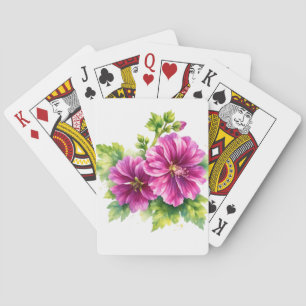 Baraja De Cartas Ilustración de flor acuarela púrpura