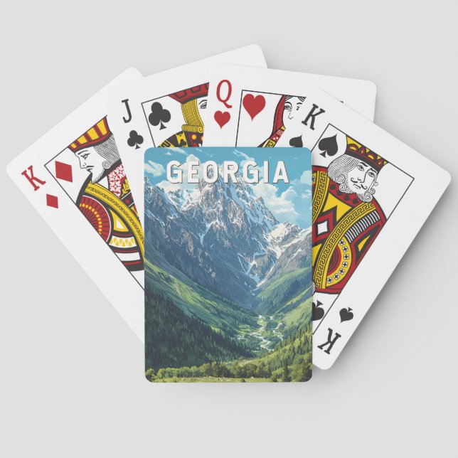 Baraja De Cartas Ilustracion de Georgia Viaje de arte (Reverso)