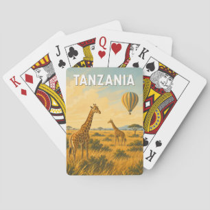 Baraja De Cartas Ilustración de globo aerostático de Tanzania Arte