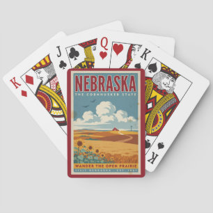 Baraja De Cartas Ilustración de granja de pradera de Nebraska Arte
