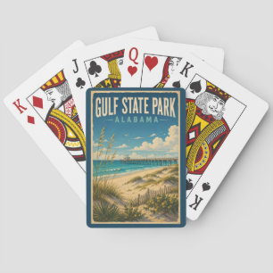 Baraja De Cartas Ilustración de Gulf State Park Alabama Arte de Via