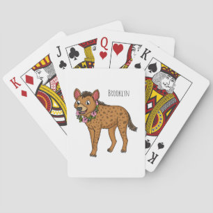 Baraja De Cartas Ilustracion de hiena y flores personalizado