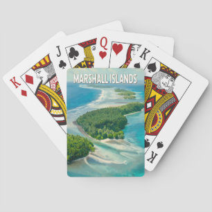 Baraja De Cartas Ilustración de Islas Marshall Arte de Viaje Vintag