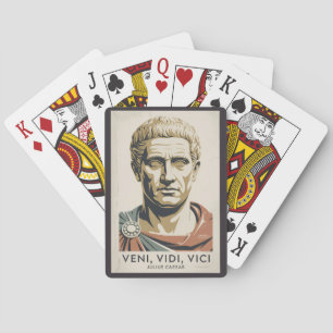 Baraja De Cartas Ilustración de la cita de Julio César del Imperio