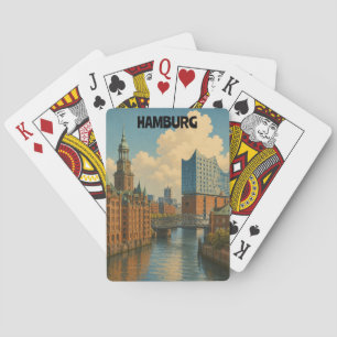 Baraja De Cartas Ilustración de la ciudad portuaria de Hamburgo vin