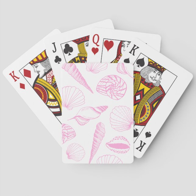 Baraja De Cartas Ilustracion de la cubierta marina rosa (Reverso)