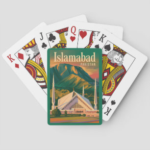 Baraja De Cartas Ilustración de la Mezquita Faisal de Islamabad Pak