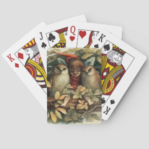 Baraja De Cartas Ilustración de la naturaleza de hadas y búhos
