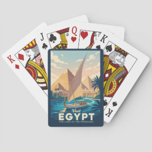 Baraja De Cartas Ilustración de la pirámide de Egipto Arte de viaje