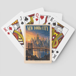 Baraja De Cartas Ilustración de la puesta de sol de la ciudad de Nu