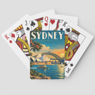 Baraja De Cartas Ilustración de la puesta de sol en Sydney Australi