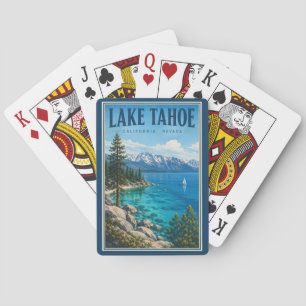 Baraja De Cartas Ilustración de Lake Tahoe California Nevada Viaje