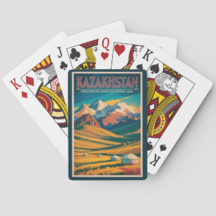 Baraja De Cartas Ilustración de las estepas de Kazajistán Arte de v